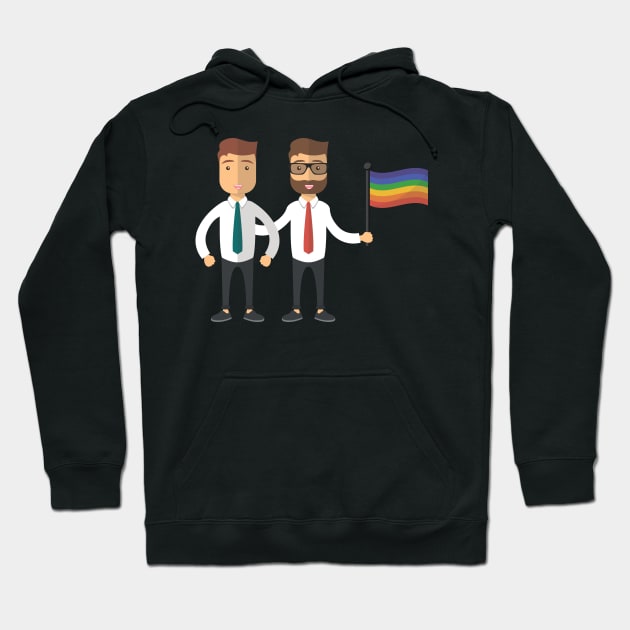 LGBT Couples Design - LGBT Flag Hoodie by Printaha